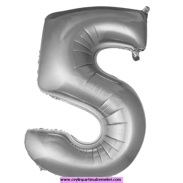 5 Rakam Gümüş Folyo Balon